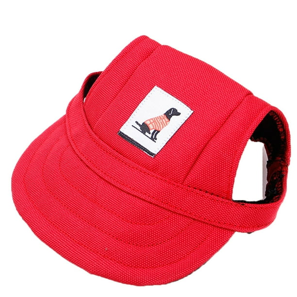 WINOMO Pet Hat Baseball Cap with Ear Holes for Small Dogs Red White